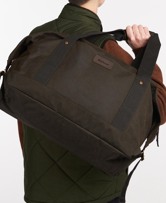 Bolsas Barbour Essential Wax Holdall Hombre Verde Oliva | 169345-YBW