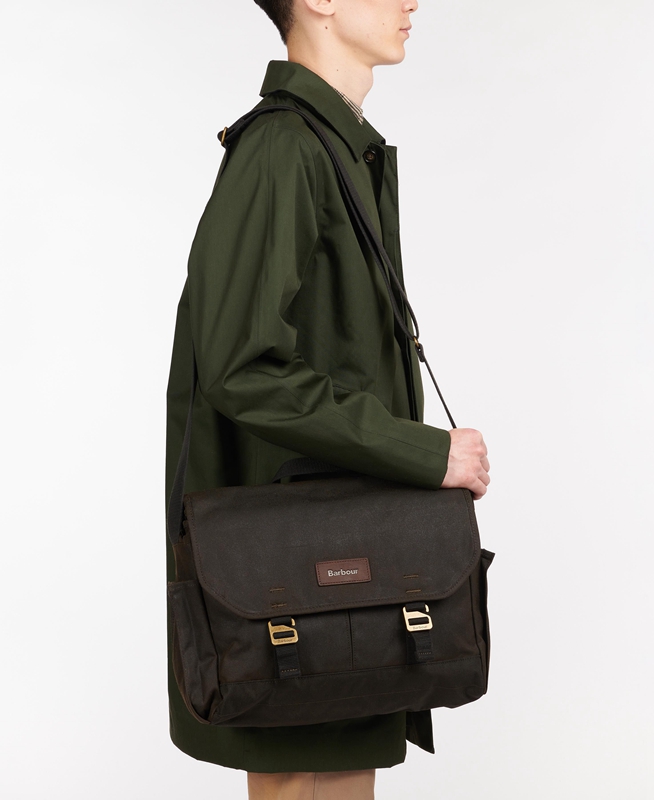 Bolsas Barbour Essential Wax Messenger Hombre Verde Oliva | 397025-WUL