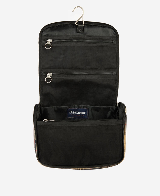 Bolsas Barbour Tartan Hanging Washbag Hombre Beige | 218093-VAB