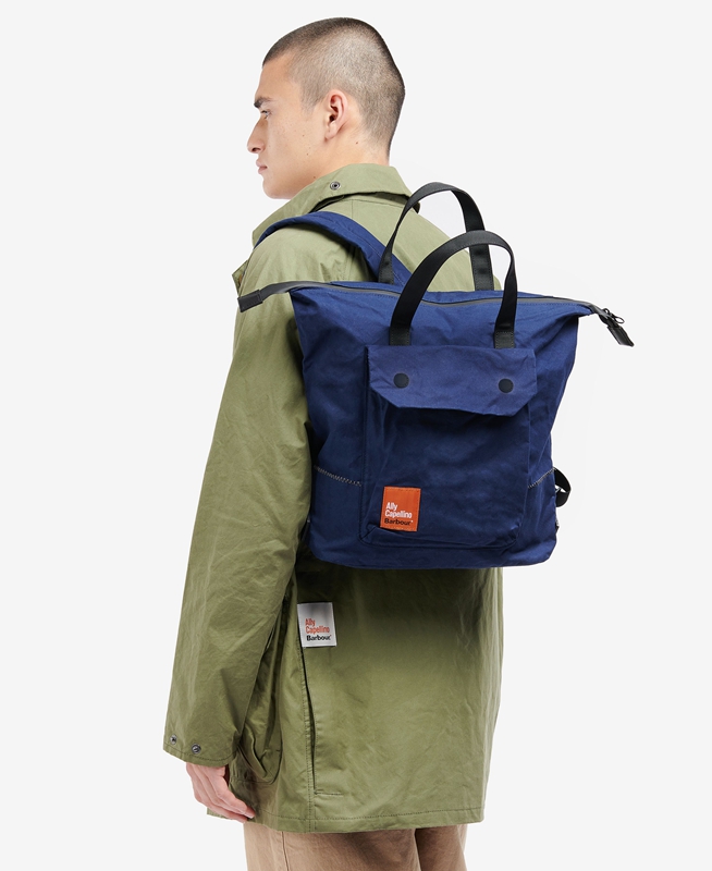 Bolsas Barbour x Ally Capellino Ben Backpack Hombre Azul Marino | 214937-FDE