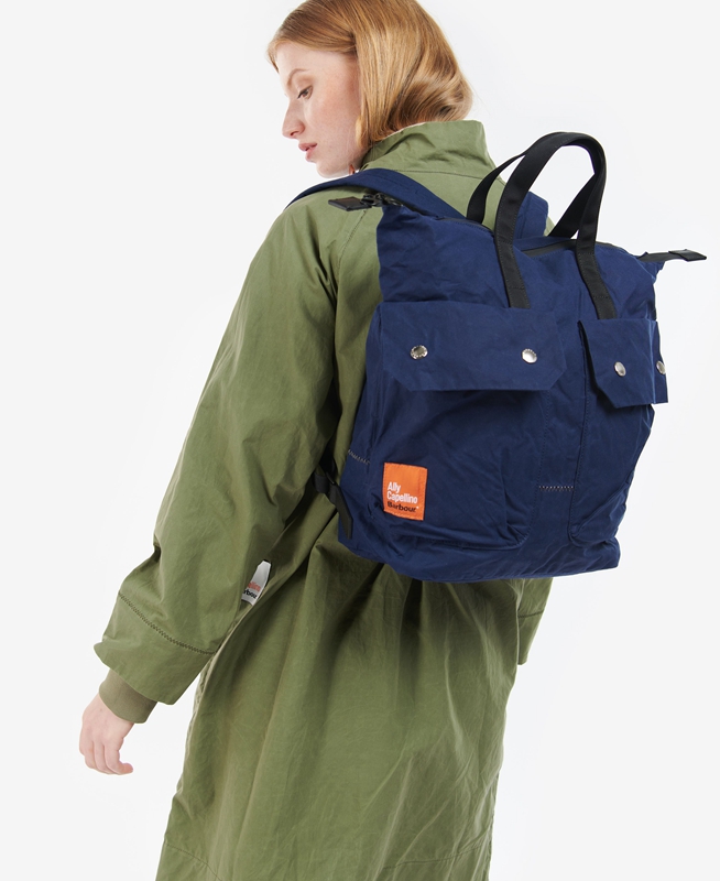 Bolsas Barbour x Ally Capellino Ben Backpack Hombre Azul Marino | 214937-FDE