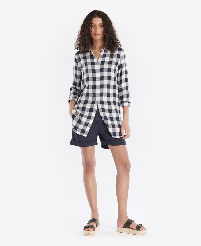Camisas Barbour Baymouth Mujer Negras Gris | 640921-NRY