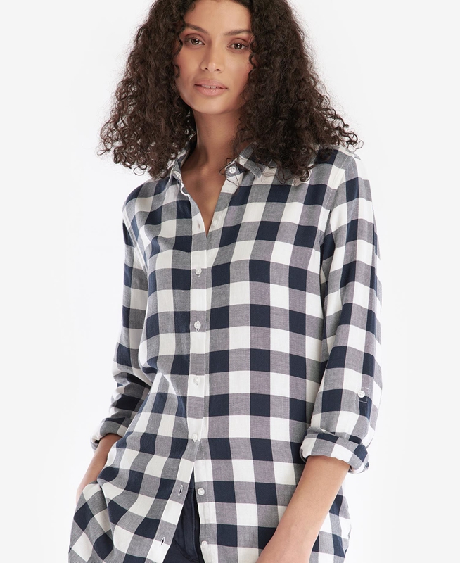 Camisas Barbour Baymouth Mujer Negras Gris | 640921-NRY