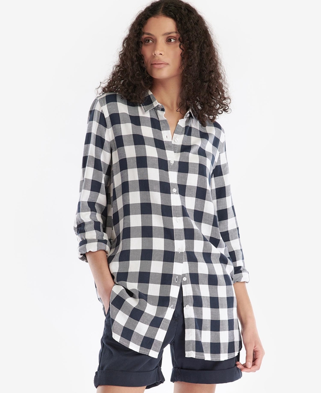 Camisas Barbour Baymouth Mujer Negras Gris | 640921-NRY