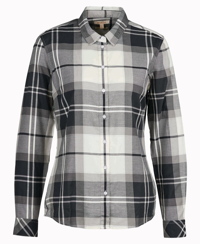 Camisas Barbour Bredon Mujer Negras Gris | 451378-PHL