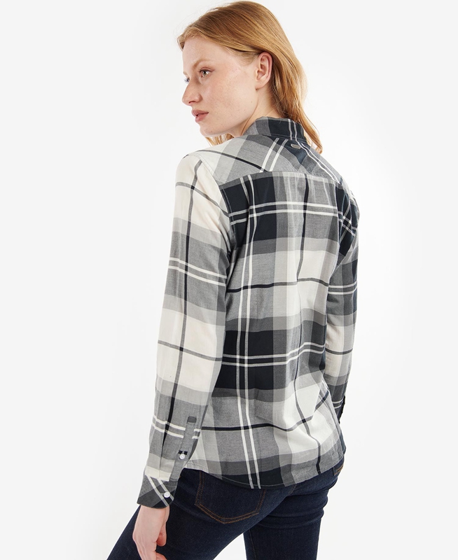 Camisas Barbour Bredon Mujer Negras Gris | 451378-PHL