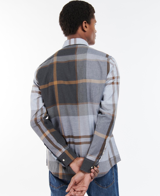 Camisas Barbour Dunoon Taillored Hombre Gris | 678392-ICQ