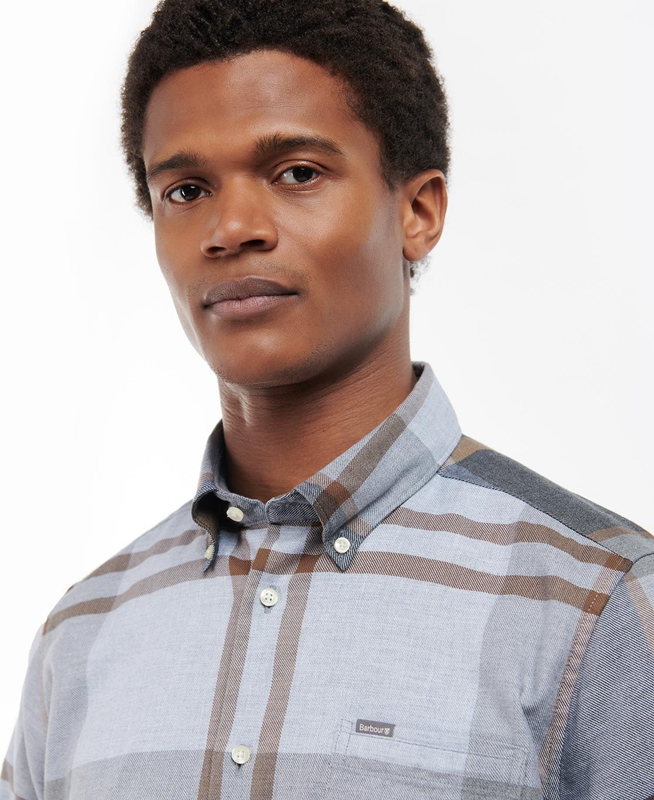 Camisas Barbour Dunoon Taillored Hombre Gris | 678392-ICQ