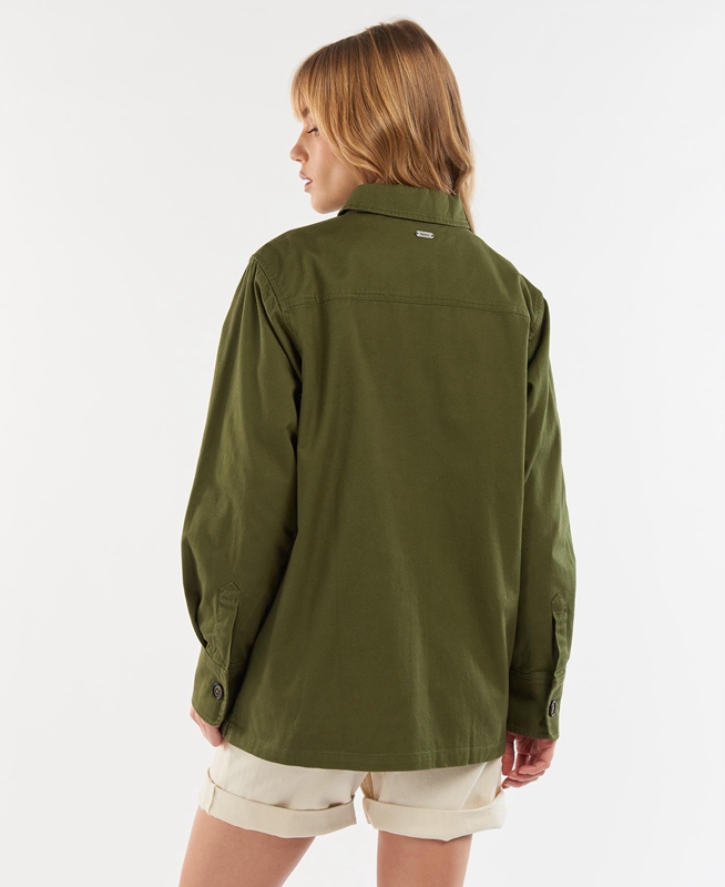 Camisas Barbour Explorer Marley Overshirt Mujer Verde Oliva | 436289-NPT