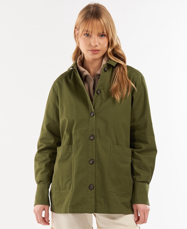 Camisas Barbour Explorer Marley Overshirt Mujer Verde Oliva | 436289-NPT