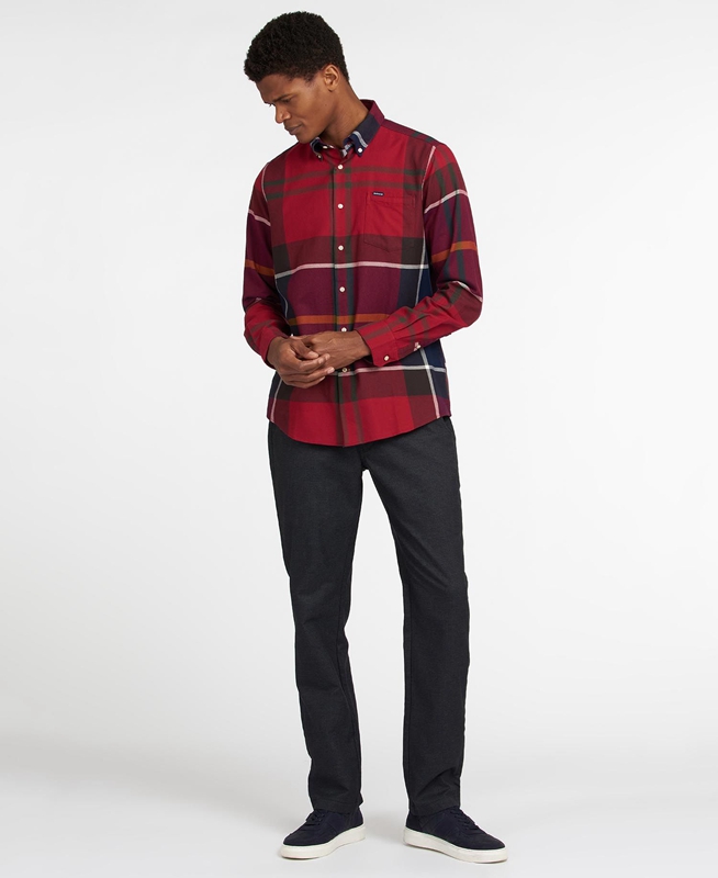 Camisas Barbour Hemd Dunoon Taillored Hombre Rojas | 037218-TXS