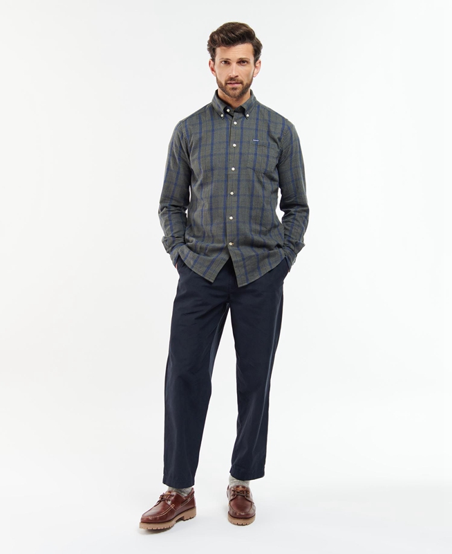 Camisas Barbour Inverbeg Tailored Hombre Gris | 230459-OQK