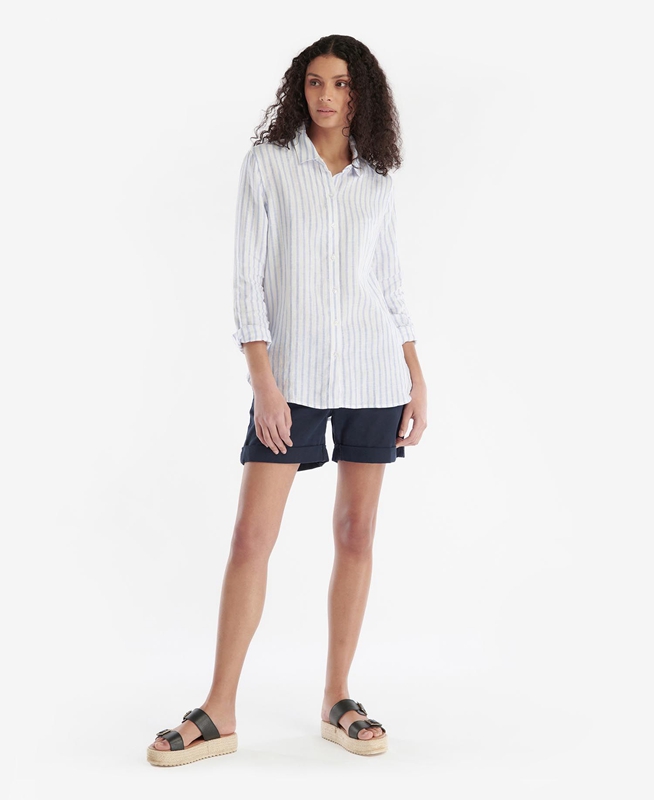 Camisas Barbour Marine Mujer Blancas | 693247-KOR