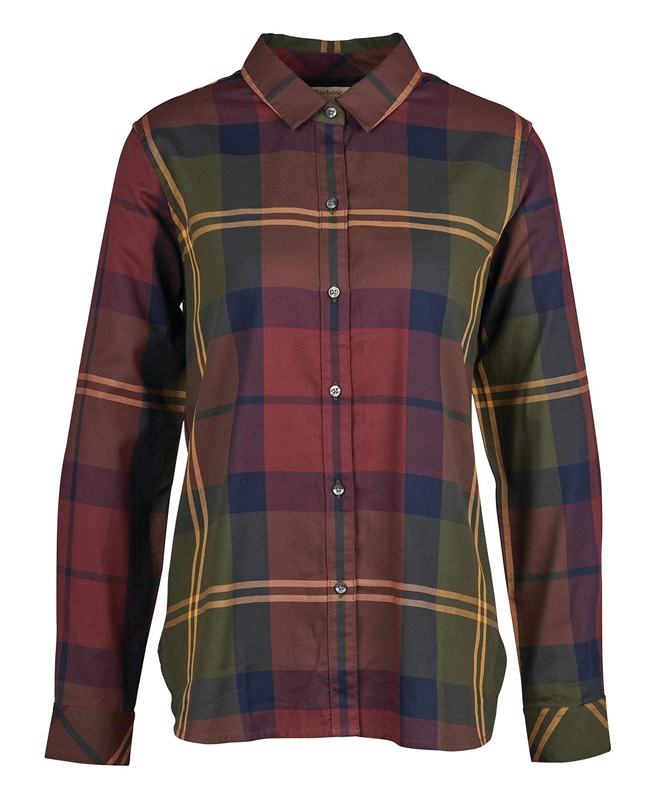 Camisas Barbour Moorland Mujer Burdeos | 052384-LXN