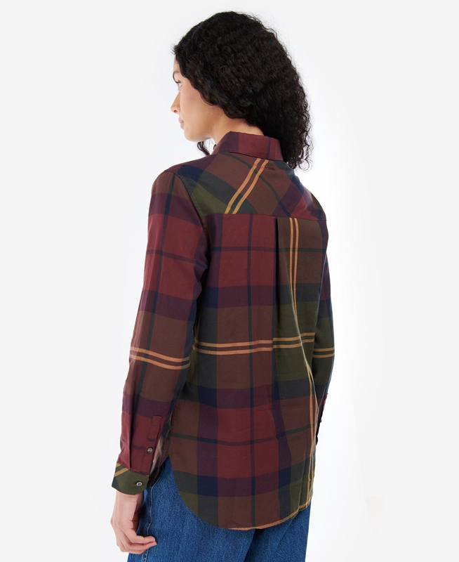 Camisas Barbour Moorland Mujer Burdeos | 052384-LXN