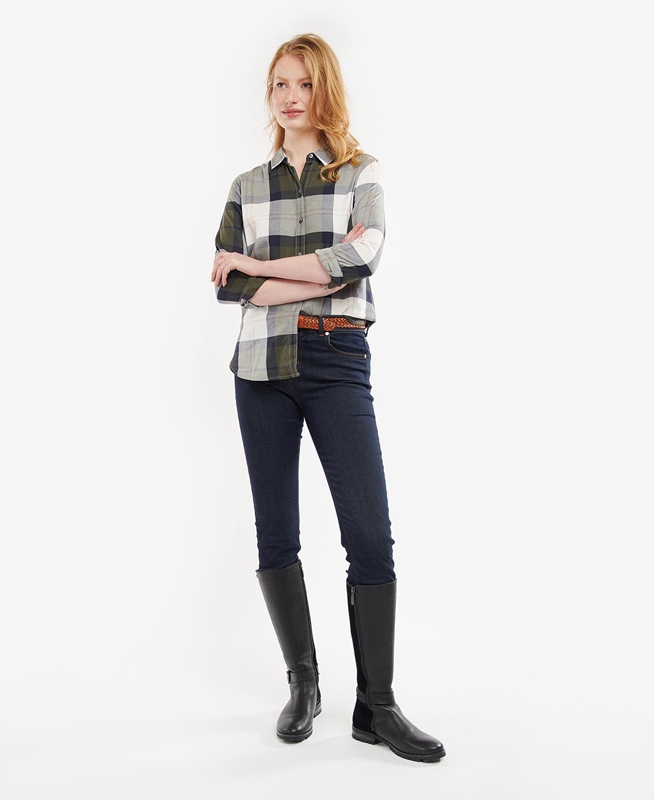 Camisas Barbour Moorland Mujer Verde Oliva | 624580-DLU