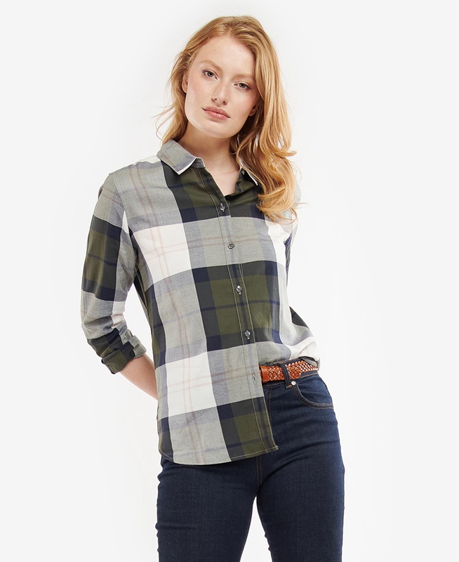 Camisas Barbour Moorland Mujer Verde Oliva | 624580-DLU