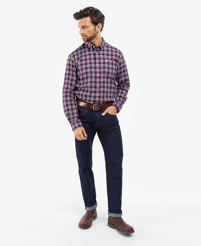 Camisas Barbour Turville Regular Fit Hombre Azules | 237809-XVT