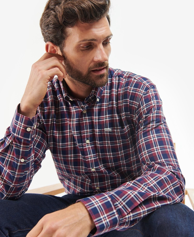 Camisas Barbour Turville Regular Fit Hombre Azules | 237809-XVT