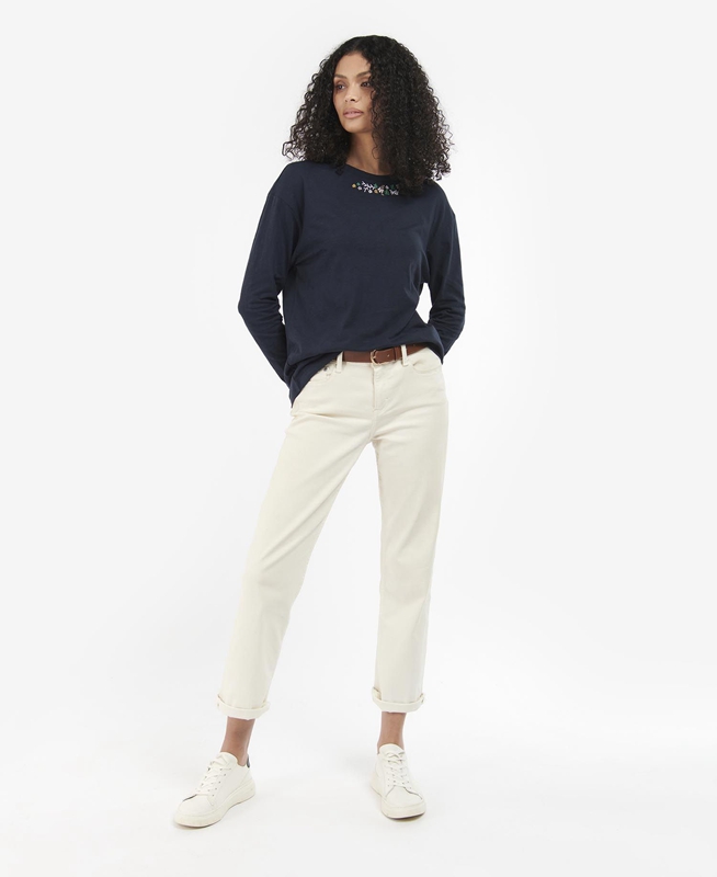 Camiseta Barbour Amberley Mujer Azul Marino | 103596-VHW