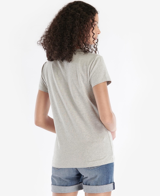 Camiseta Barbour Beacons Mujer Gris | 126574-MXN
