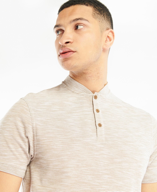 Camiseta Barbour Belgrave Deporte Neck Hombre Gris | 063912-FAN