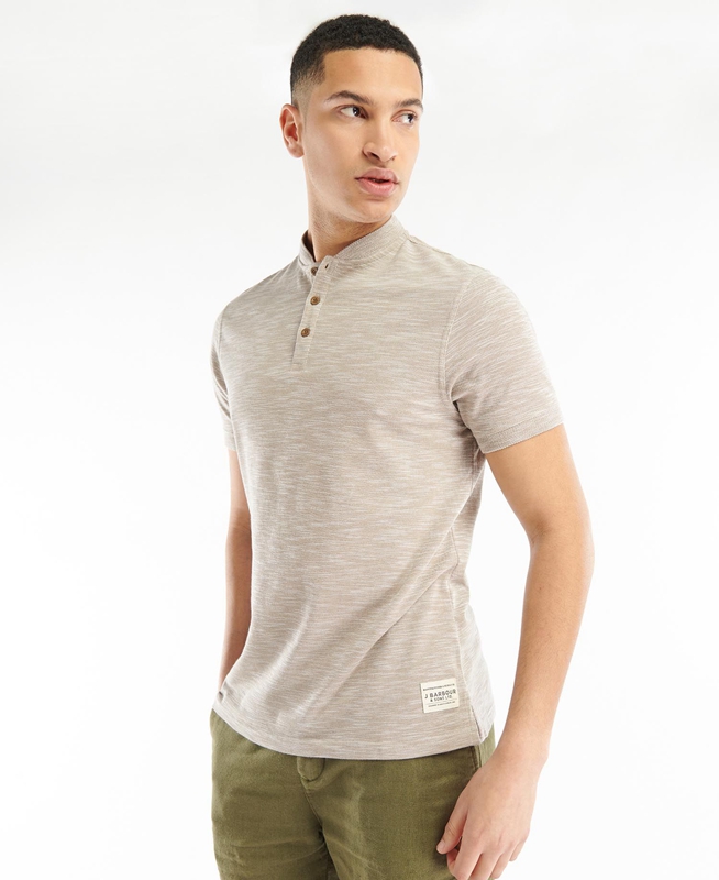 Camiseta Barbour Belgrave Deporte Neck Hombre Gris | 063912-FAN