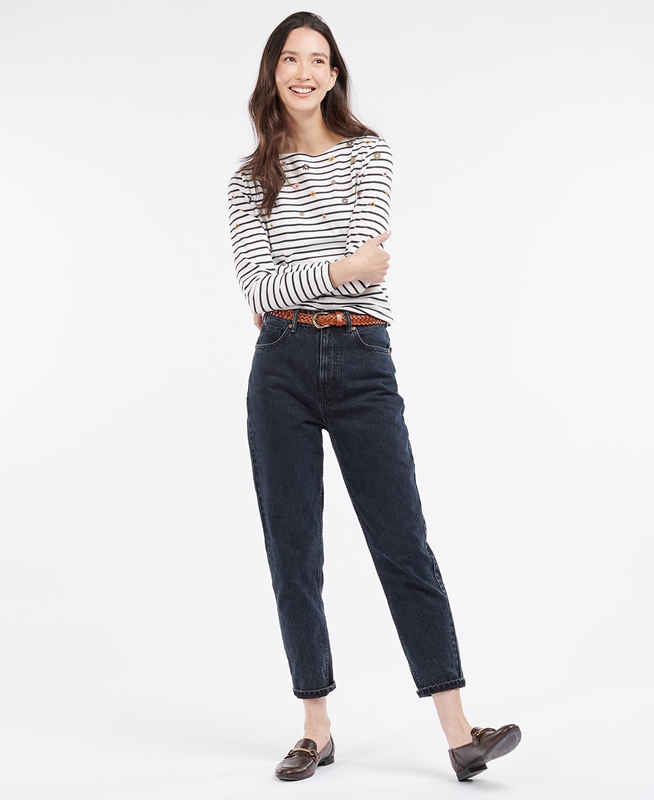 Camiseta Barbour Bradley Print Top Mujer Multicolor | 652890-IJW