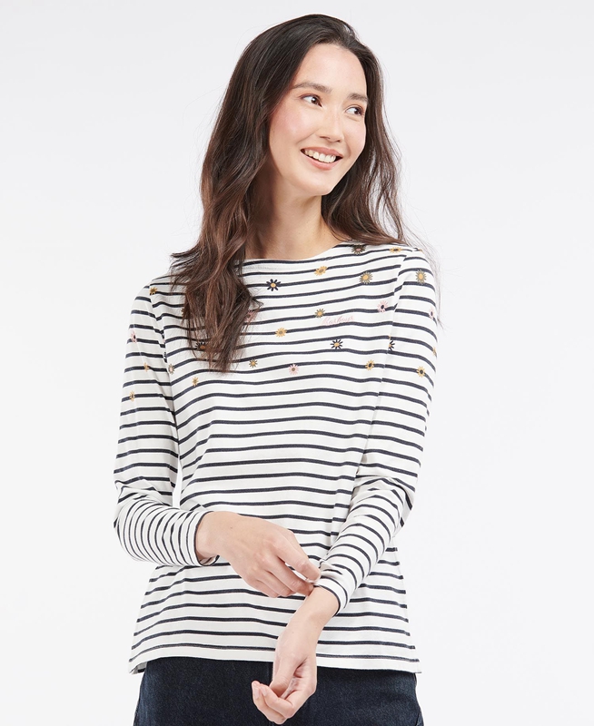 Camiseta Barbour Bradley Print Top Mujer Multicolor | 652890-IJW