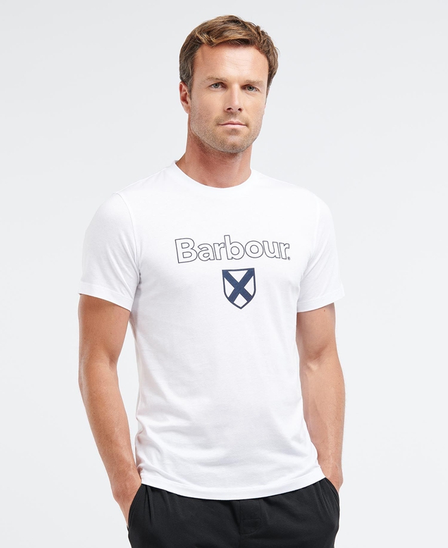 Camiseta Barbour Cameron Hombre Blancas | 507964-KPV