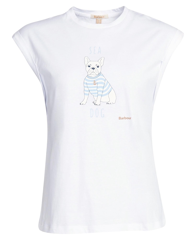 Camiseta Barbour Fairburn Mujer Blancas | 473160-MLJ