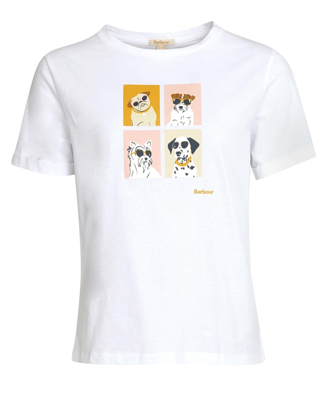 Camiseta Barbour Hopewell Mujer Blancas | 197652-XAU