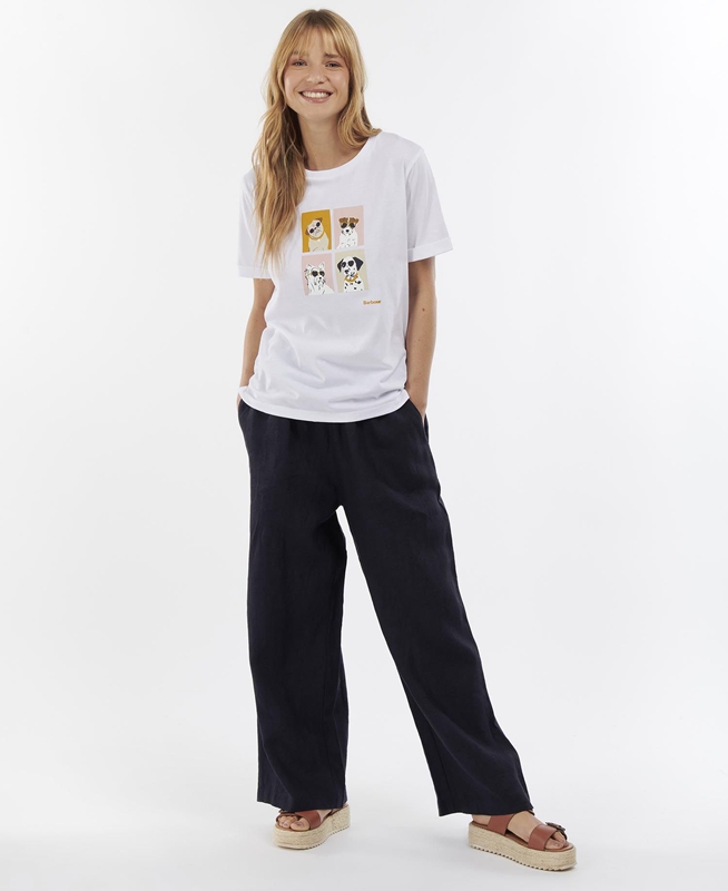 Camiseta Barbour Hopewell Mujer Blancas | 197652-XAU