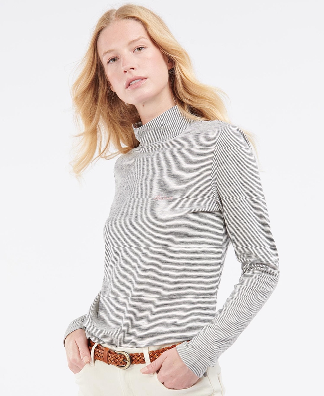 Camiseta Barbour Leathes Top Mujer Creme | 342095-HRM