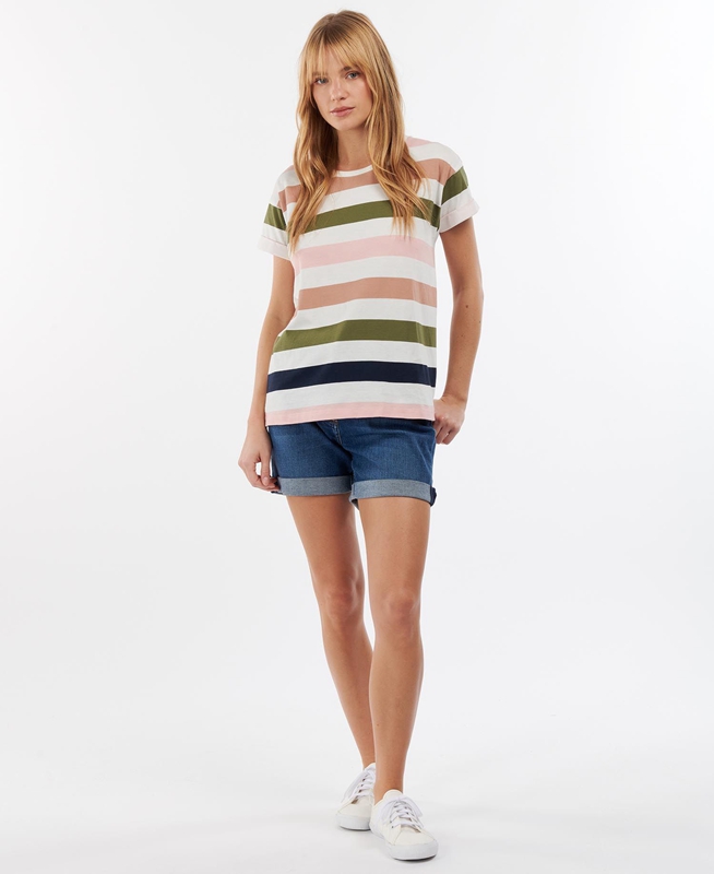 Camiseta Barbour Lyndale Top Mujer Multicolor | 163948-EOZ