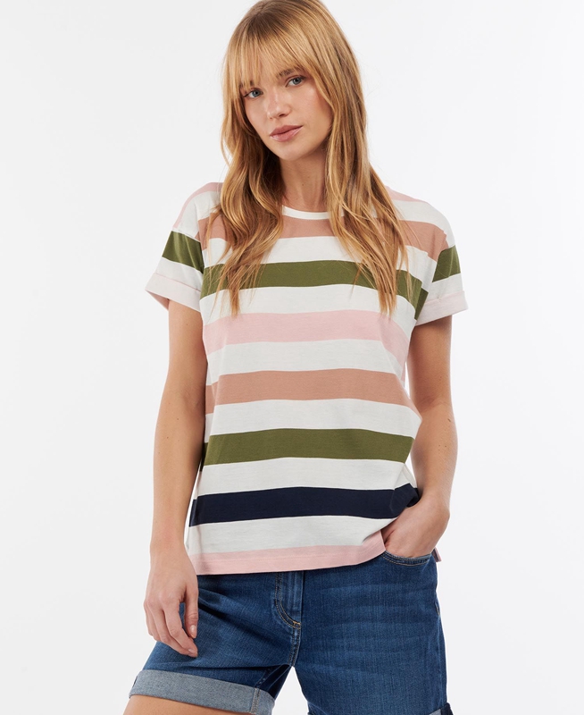 Camiseta Barbour Lyndale Top Mujer Multicolor | 163948-EOZ