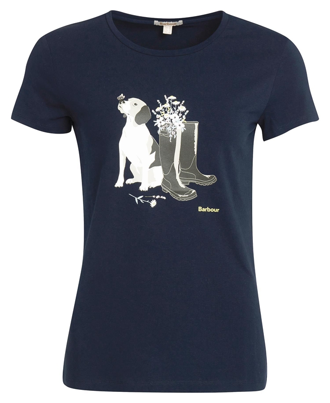 Camiseta Barbour Rowen Mujer Azul Marino | 847062-UOY