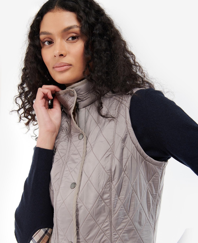 Chaleco Barbour Cavalry Mujer Gris | 903248-WMU