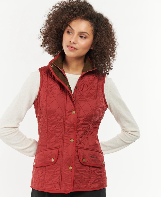 Chaleco Barbour Cavalry Mujer Rojas | 214503-AKM