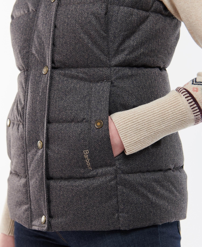 Chaleco Barbour Foxglove Mujer Gris | 257931-CDO