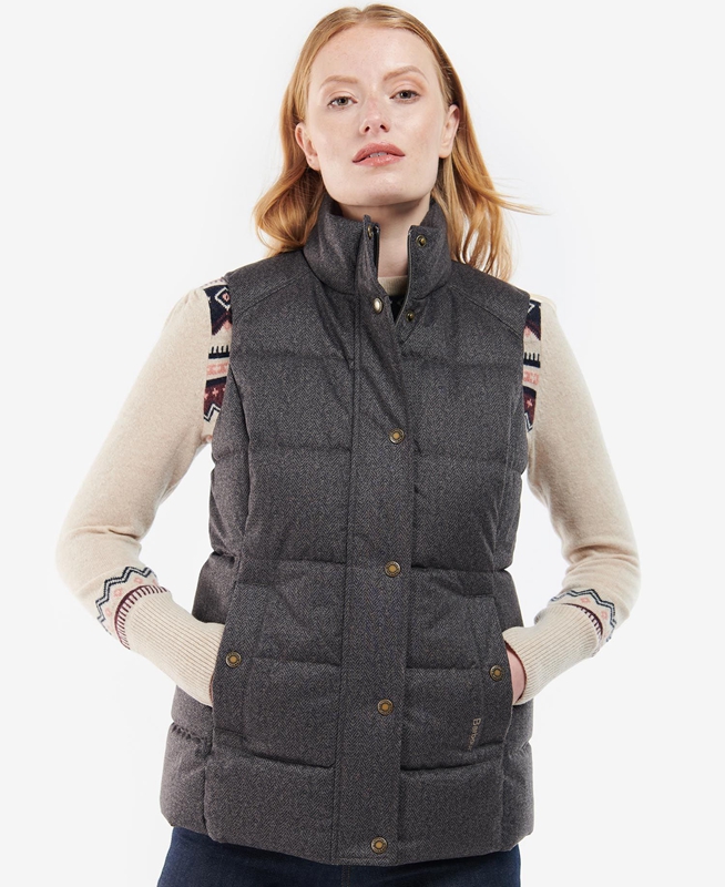 Chaleco Barbour Foxglove Mujer Gris | 257931-CDO