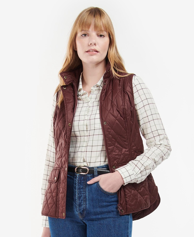 Chaleco Barbour Otterburn Mujer Burdeos | 546981-ASB