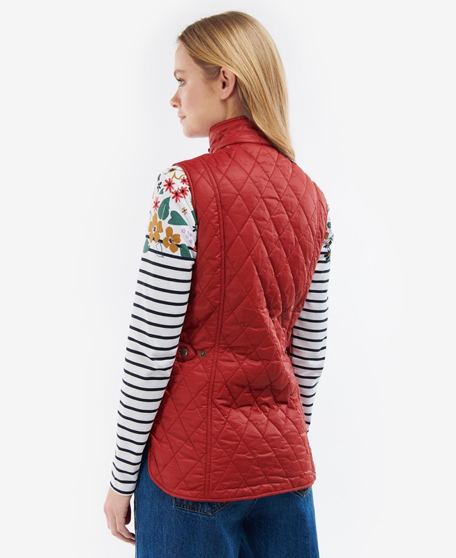 Chaleco Barbour Otterburn Mujer Rojas | 234798-SLW