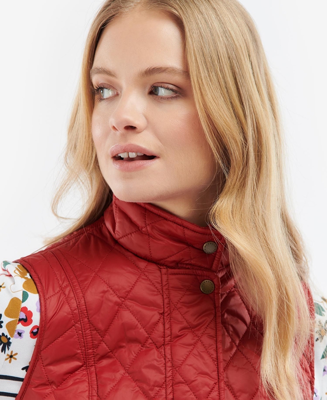 Chaleco Barbour Otterburn Mujer Rojas | 234798-SLW