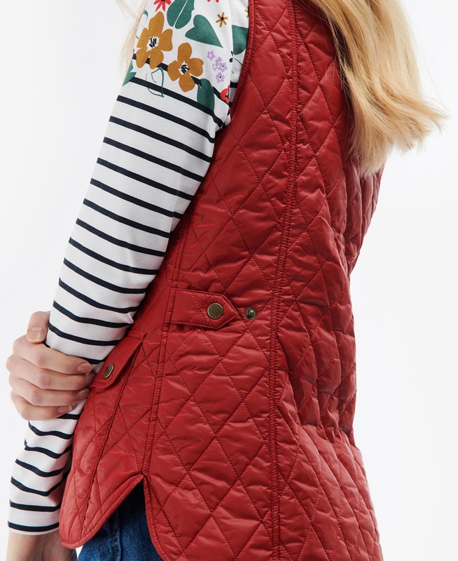 Chaleco Barbour Otterburn Mujer Rojas | 234798-SLW