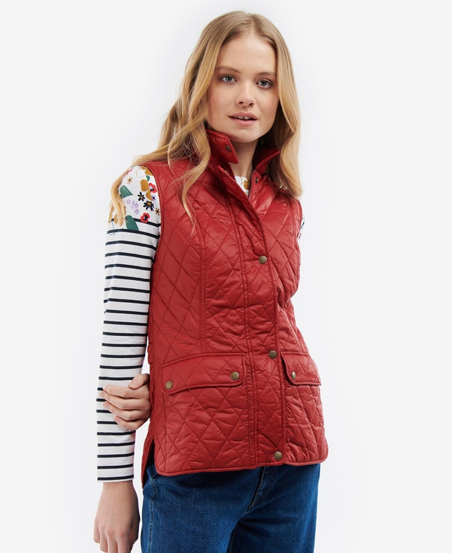 Chaleco Barbour Otterburn Mujer Rojas | 234798-SLW