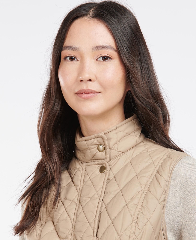 Chaleco Barbour Weste Otterburn Mujer Beige | 195046-KNR