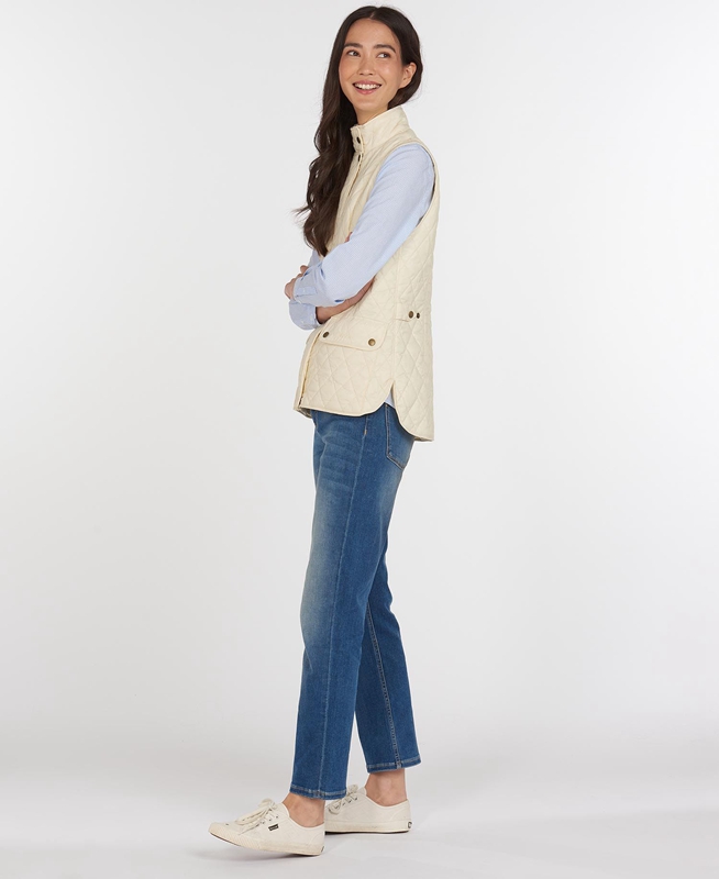 Chaleco Barbour Weste Otterburn Mujer Creme | 723186-TQL
