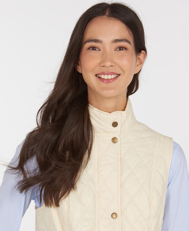 Chaleco Barbour Weste Otterburn Mujer Creme | 723186-TQL