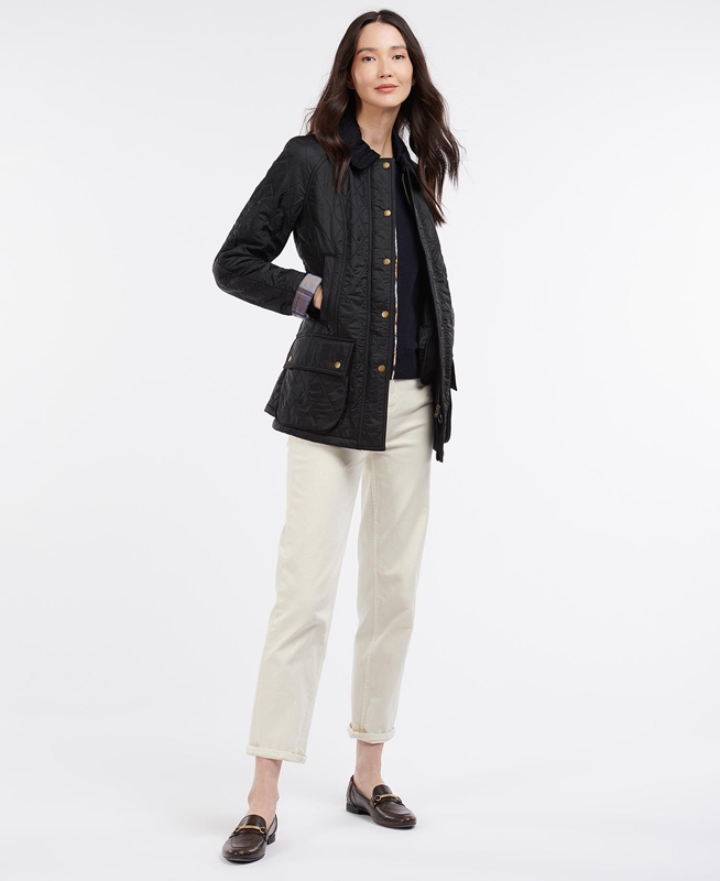 Chaqueta Acolchada Barbour Beadnell Polarquilt Mujer Negras | 430861-HVJ